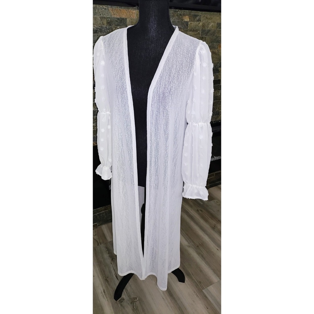 Ember Long Sheer White Jacket Size M